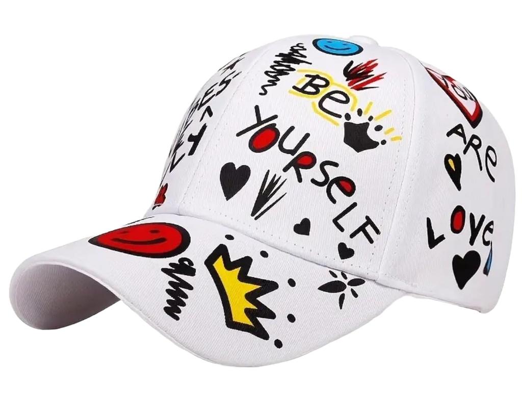 Sproutsy Kids' Cap, Boys and Girls, Cute, Stylish, Outdoor, Casual, Popular, Graphic (White)