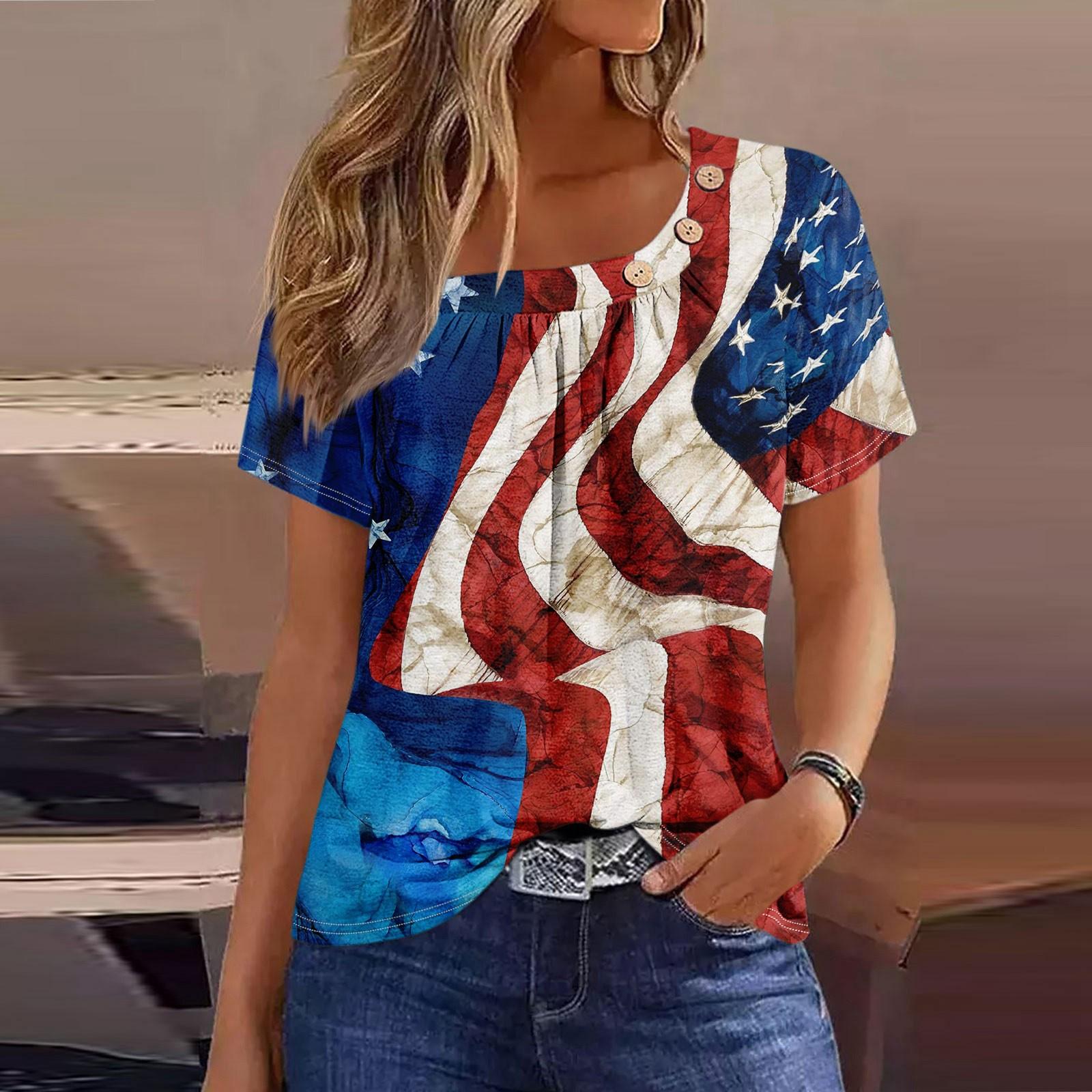 Женская повседневная футболка с короткими рукавами и v-образным вырезом с принтом — фото 4