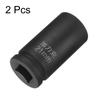 Uxcell 2pcs Square 21mm Metric Square Impact Blackening Standard Wheel Socket for Automotive Machine and Home Use 4-Point Socket, 3/4" Drive, Socket,
