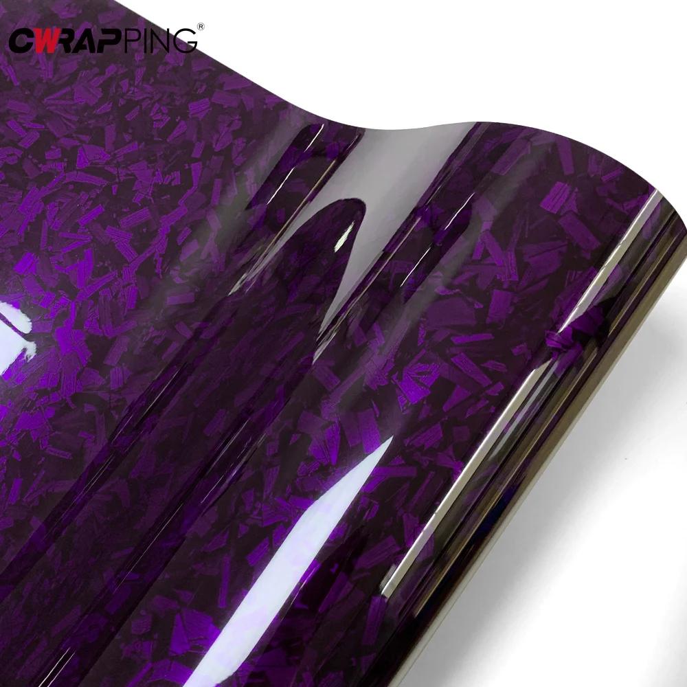 Purple Crystal Forged Carbon Fiber Wrapping Vinyl Film Car Stickers Air Release Stickers Wrap Foil Car Body FilmsCar Accessories