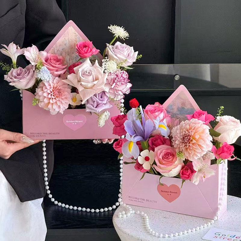 5 st Tryckt Miljövänlig Blomlåda DIY Papperspresentkuvert Kuvert Presentförpackning Bukettinslagning