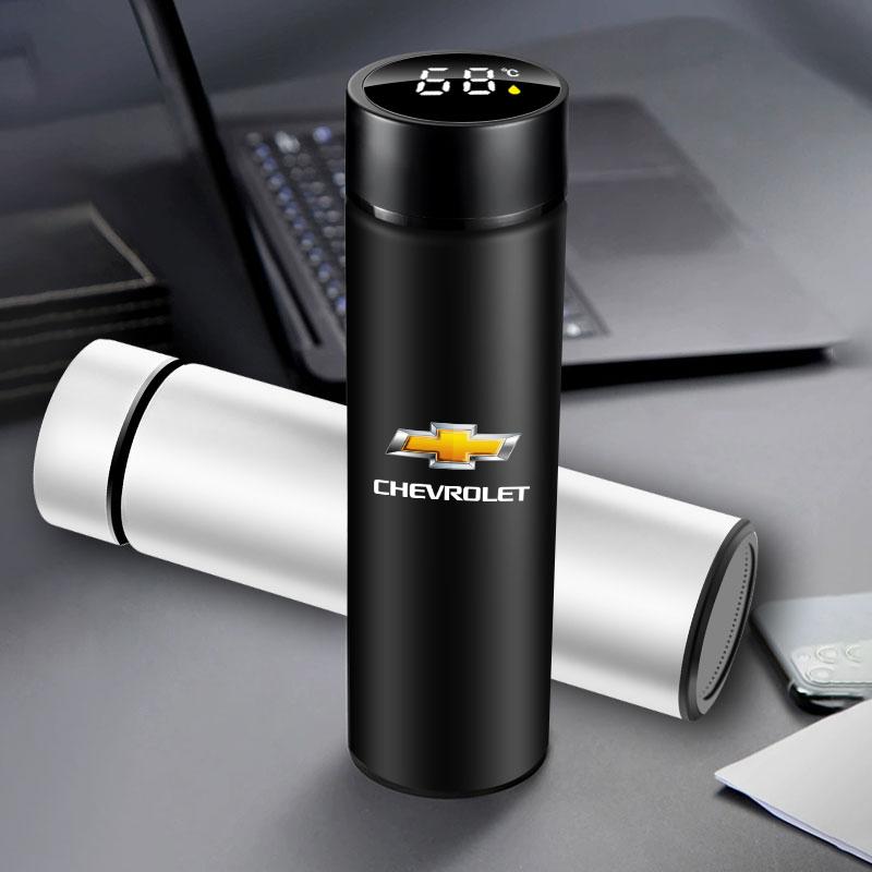 Car Smart Thermos Bottle With Temperature Display Coffee Cup For Chevrolet Captiva Colorado Cruze Spark Malibu Car Accessories