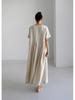 Abito Pullover Lungo in Cotone e Lino Taglie Forti Stile Mori Estate 2025 – Ispirazione College