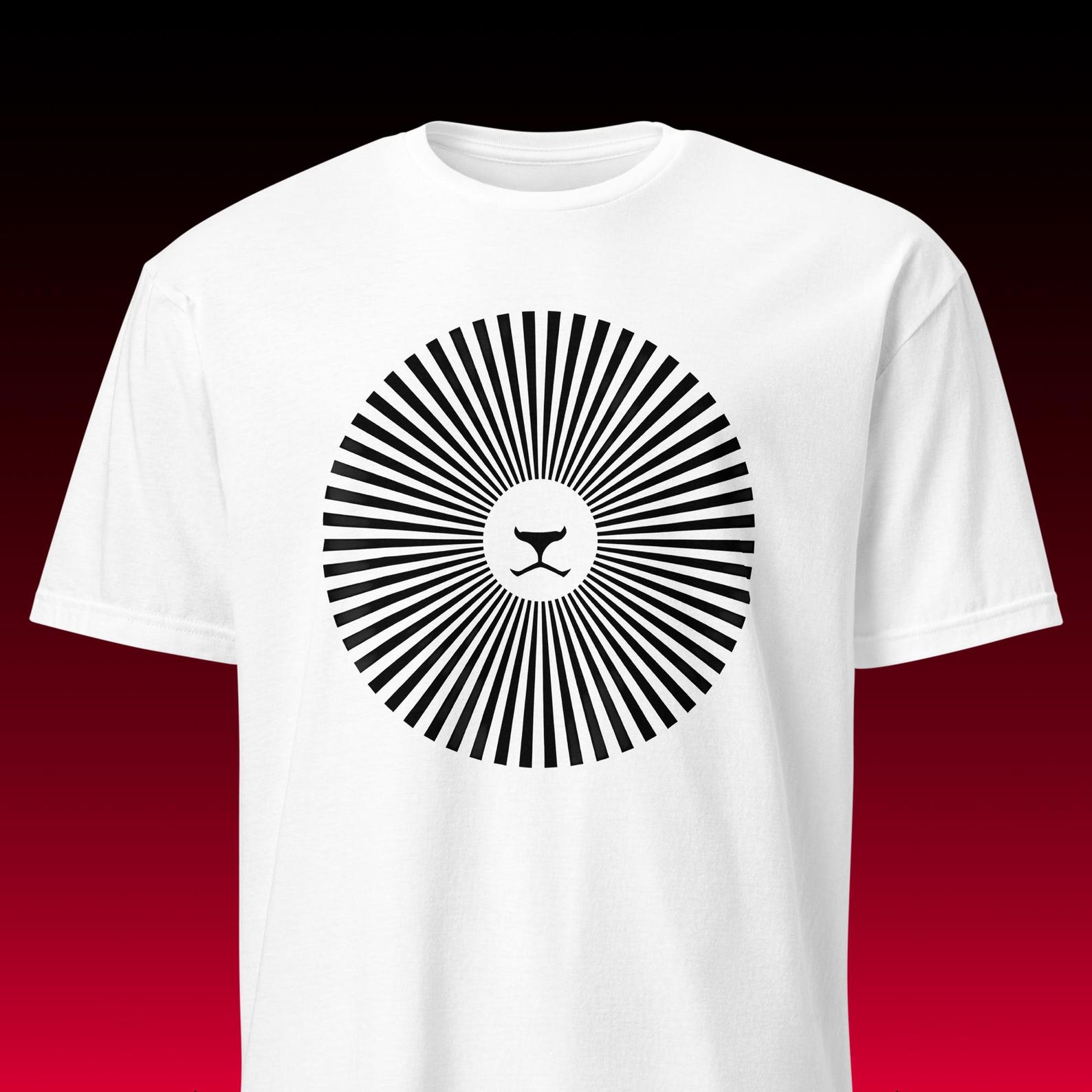 Geometric Lion Tee | Abstract Sunburst | Minimalist Leo Zodiac Aesthetic M