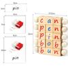 Montessori Alphabet Wooden Phonetic Reading Blocks Firs Production Process For Kids Toddlers