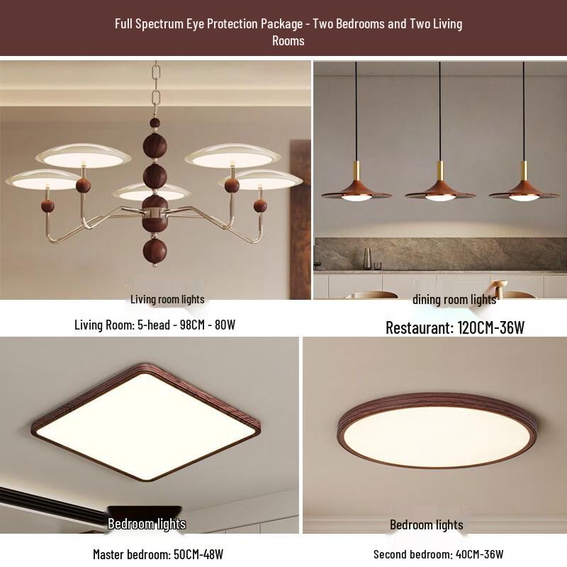 Dream Bubble Walnut Wood Full Spectrum LED Chandelier