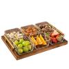 Hanyou Solid Wood Partitioned Serving Tray Set