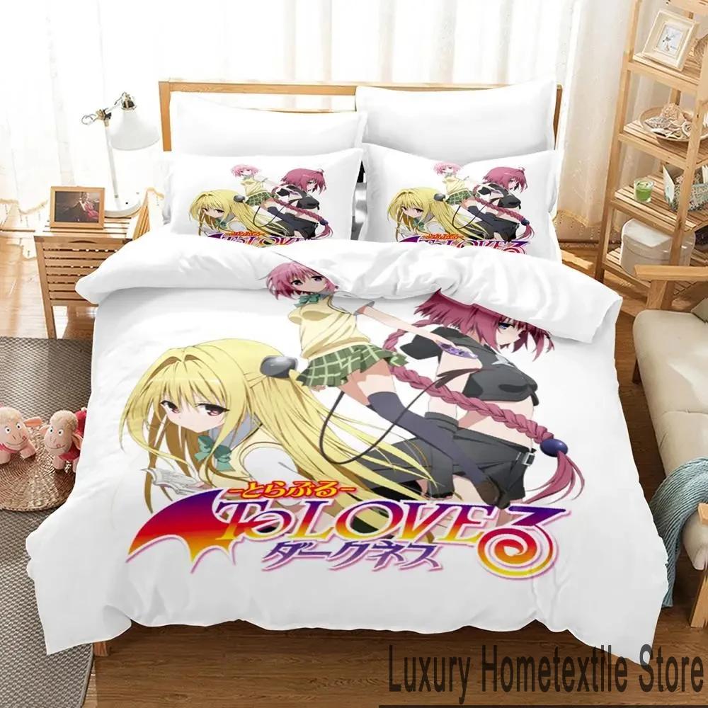 

3D Print To Love Ru Darkness Bedding Set Boys Girls Twin Queen King Size Duvet Cover Pillowcase Bed Boys Adult 70x133cm 2pcs