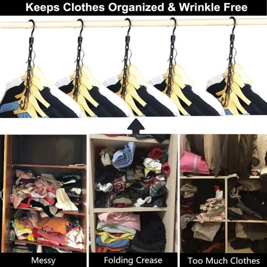 5 stk kleshenger Sterk lastbærende sammenleggbar anti-slipp Anti-skli multifunksjonell fem-hulls tilkoblingskrok Hjemmeforsyning