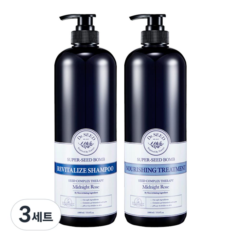 

доктор. Seed Super Seed Balm Shampoo 1L + Treatment 1L Set Midnight Rose, 3 набори
