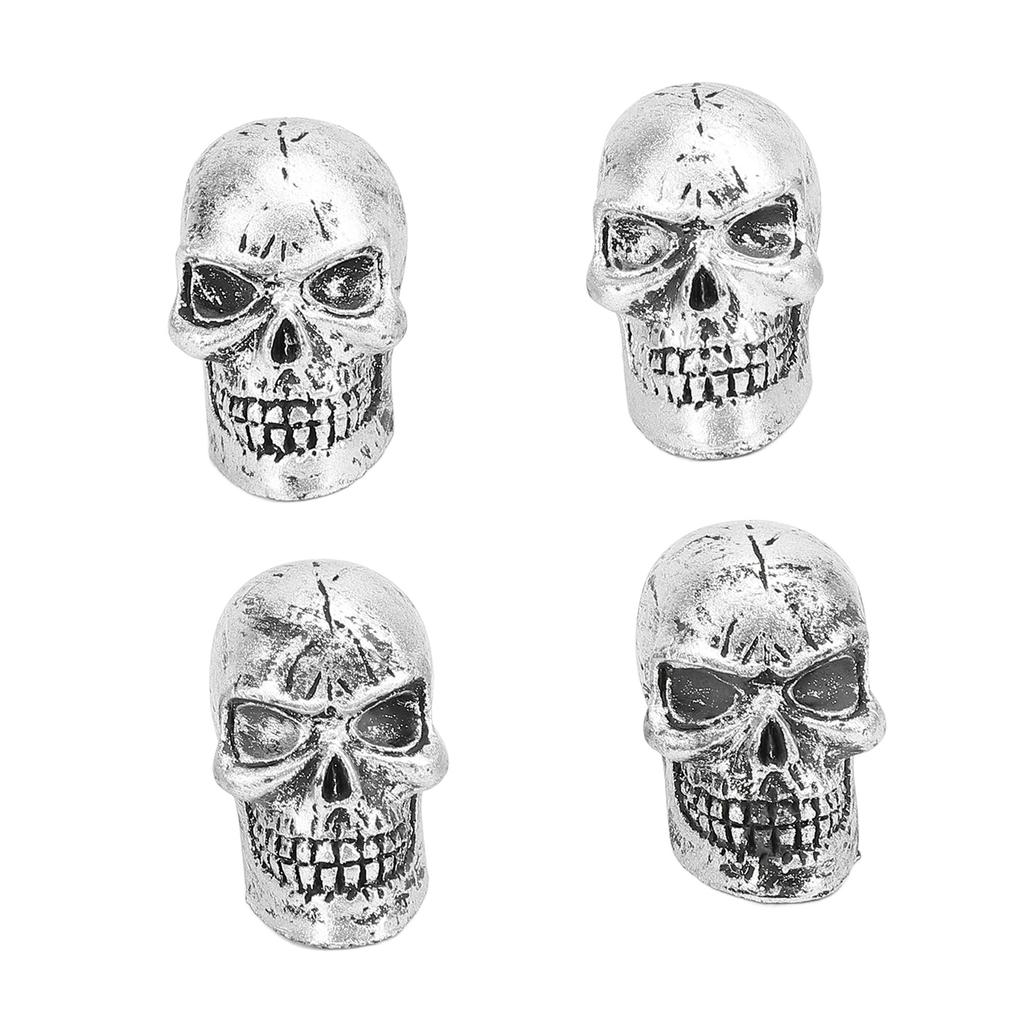 4 STÜCKE Auto Reifen Ventilkappen Abdeckung Luftdichte Dichtung Staubdicht Cool Schädelkopf Universal für Fahrrad