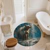 Two-Animal Wall Decor,Round Area Rug,Carpet Rug for Living Room Bedroom Sofa Playroom Decor,Non-slip Floor Mat