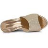 Allegra K Women's Open-Toe Wedge Heel Sandals with Glitter Platform Slip-On, Gold, Size 25.0cm