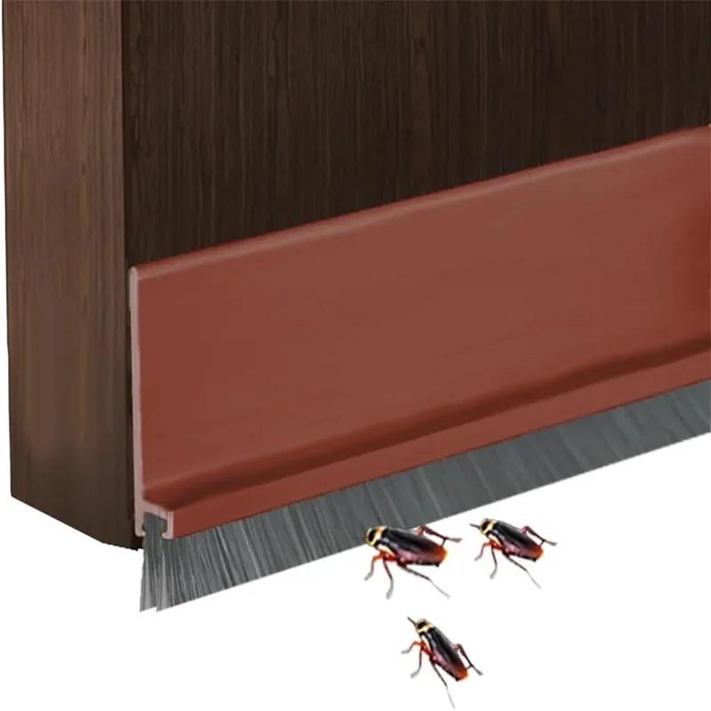 

Дверной уплотнитель с щеткой, уменьшающий шум, резиновый дверной сквозняк, регулируемые заглушки для сквозняков под дверью 5mm&1M коричневый