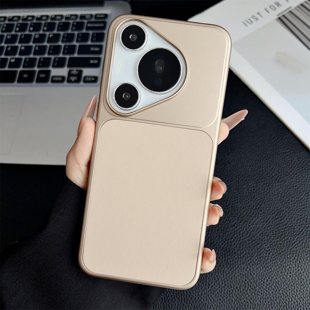 Case For Huawei Pura 90 Pro Max Fashionable Plain Leather Texture Light Magnetic PC Cover For Huawei Pura90 Pro Shockproof Funda