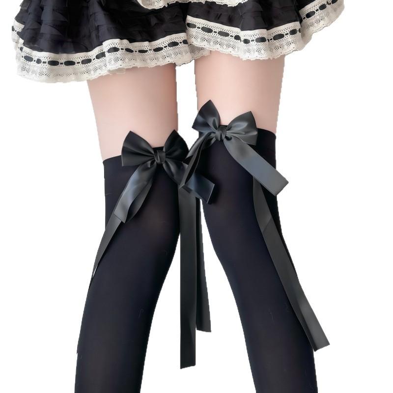 Knee Socks Summer Thin Transparent Black Stockings Long Tube Thigh Jk High Tube Tide Sexy Socks Butterfly Bottom Socks