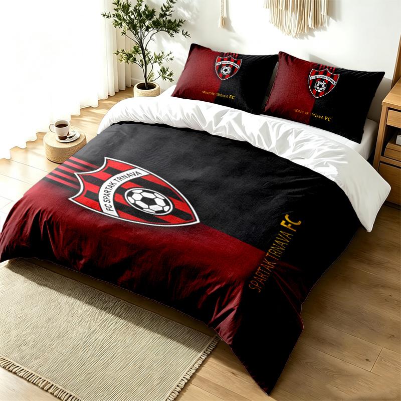 FC Spartak Trnava 3pc Duvet Cover Set Simple Modern Bedding Set Wrinkle Resistant Soft Fabric All Season Use a perfect gift
