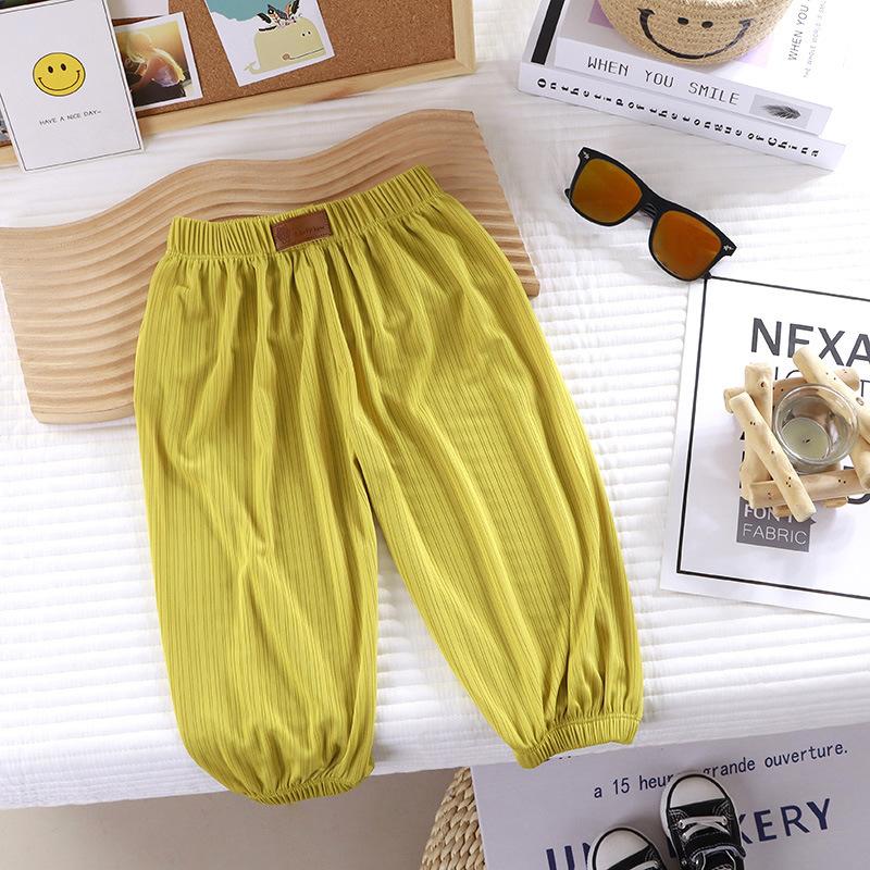 Children's Summer Ice Silk Mosquito Proof Pants Breathable Lantern Pants Thin Casual Mosquito Proof Pants for Boys and Girls