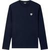 EA7 FW24 Shield Logo Patch Stretch Crew Neck Long Sleeve T-Shirt Men Tops Navy-Blue 8NPT17-PJRGZ-1562