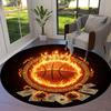 Burning Ball Round Area Rug,Carpet Rug for Living Room Bedroom Sofa Playroom Decor,Non Slip Floor Mat