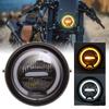 Retro Motorcycle LED Daytime Running Headlight Modified Metal Shell For Longevity And Enhanced Comfort Quick Install