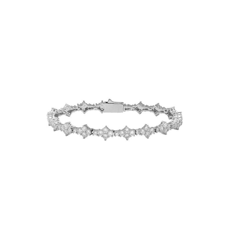 

G-Overshare Full Diamond Tennis Chain Buckle Bracelet European Hip Hop Men Accessible Luxury Ins Niche Personality Hand Ring Length 18cm