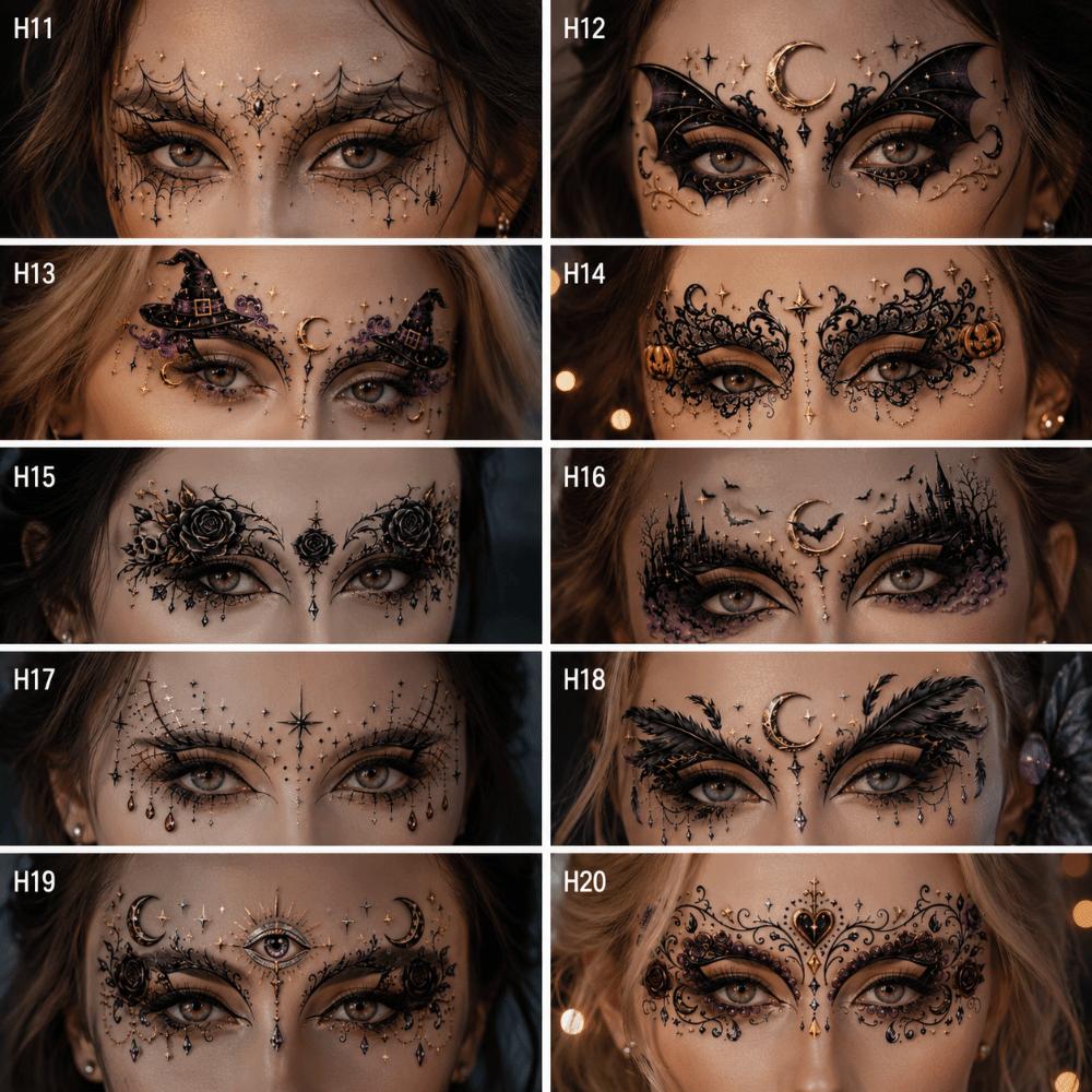 10 Pcs Waterproof Halloween Spider Tattoo Colored Body Tattoo Stickers Party Supplies
