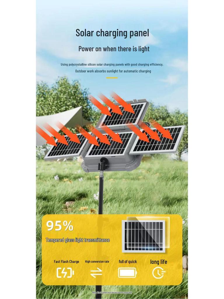 Solar-Ultrahelle Wasserdichte Wiederaufladbare Outdoor-Flutlichtleuchte