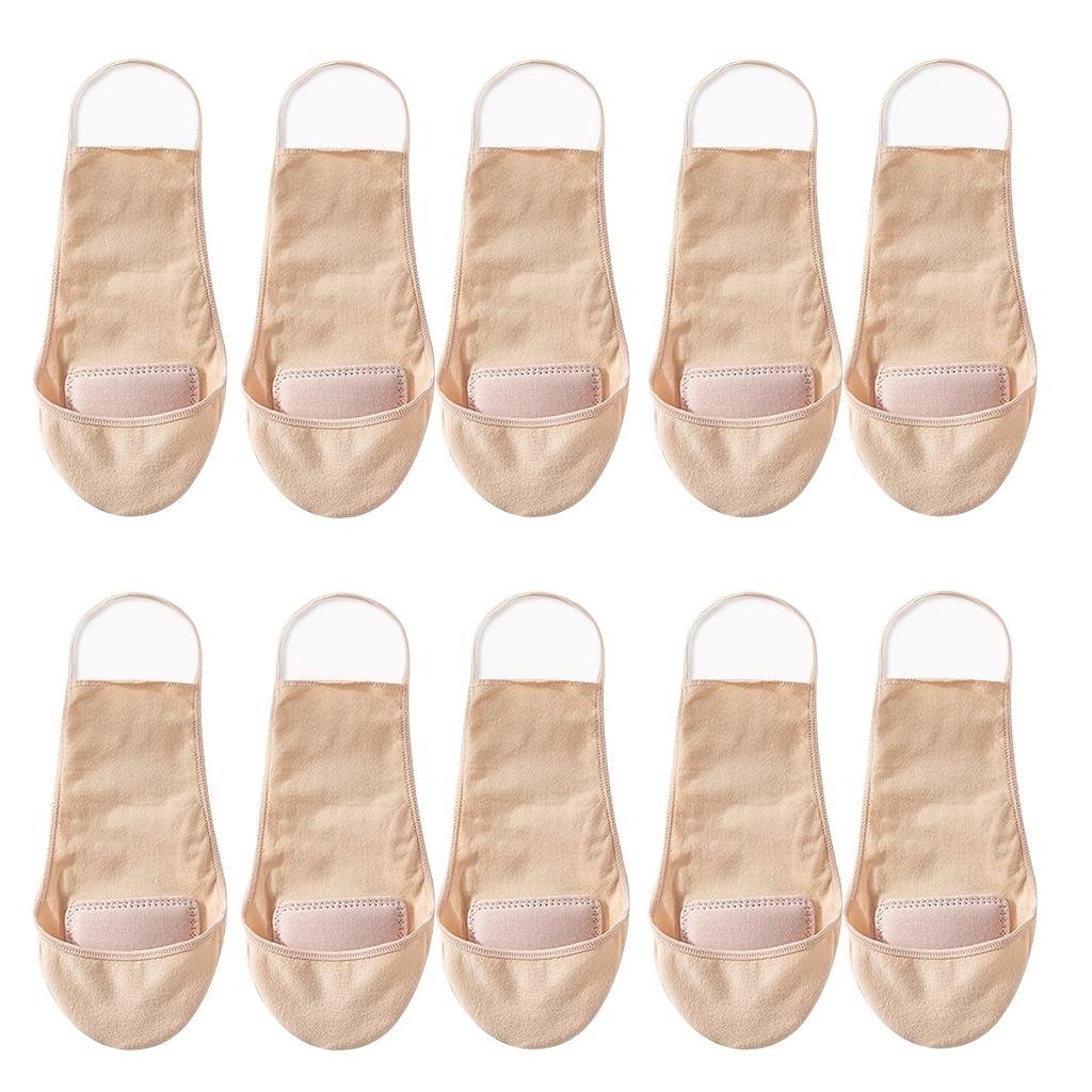 5 Pairs Women Invisible Boat Socks, summer thin shallow mouth design. Anti-slip half sole, heel drop-proof, comfortable socks