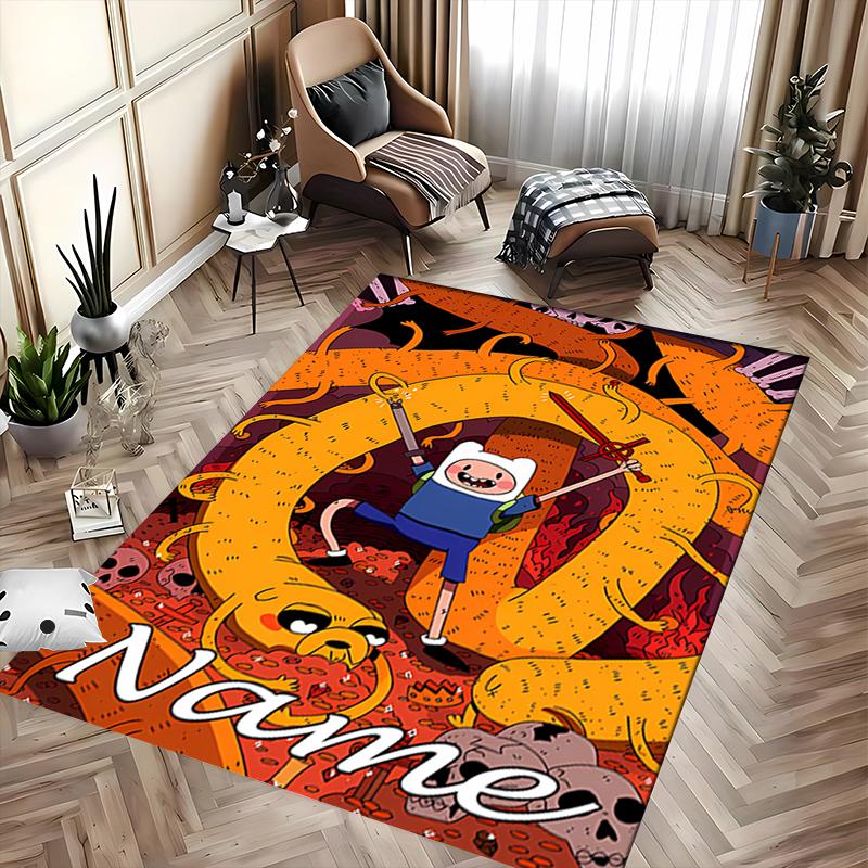 Custom Personalization Adventure Time Area Rug - Perfect For Kitchen, Bathroom,Laundry Room Decor Large Size Available,Gift All Seasons