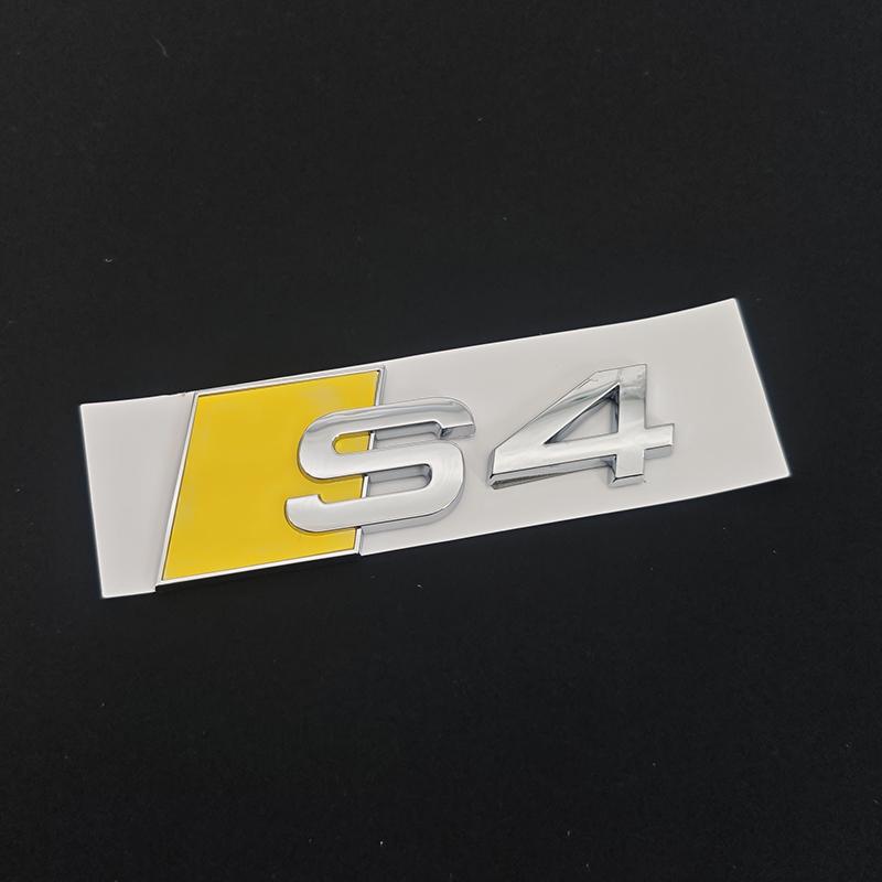 3D ABS Blue Yellow Chrome Car Rear Trunk Emblem Badge Decal For qwe1 S3 8V 8Y 8P S4 B5 B8 B9 S5 Logo Sticker Accrssories