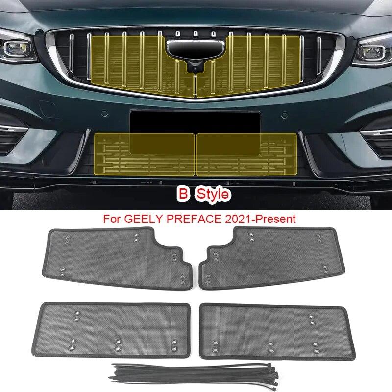 

4 шт., защитная крышка для воздухозаборника автомобиля, вставка, вентиляционная сетка для гоночного гриля, сетчатый аксессуар для GEELY Preface 2021-2025