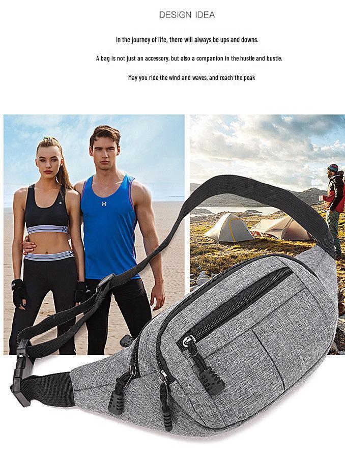 Men's and Women's Waterproof Canvas Waist Bag - Multifunctional, Wear-resistant for Sports, Running, and Work