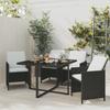 Day and Night - Day and Night 5-piece Garden Dining Set with Black Synthetic Rattan Cushions