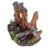 Aquarium Tower Decoration Artificial Plane Crash Resin Fish Tank Decoration for Fresh Water and Sea Water Tanks