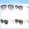 Classic Aviator Sunglasses Men High Fashion Gradient Gray Lens Black Frame
