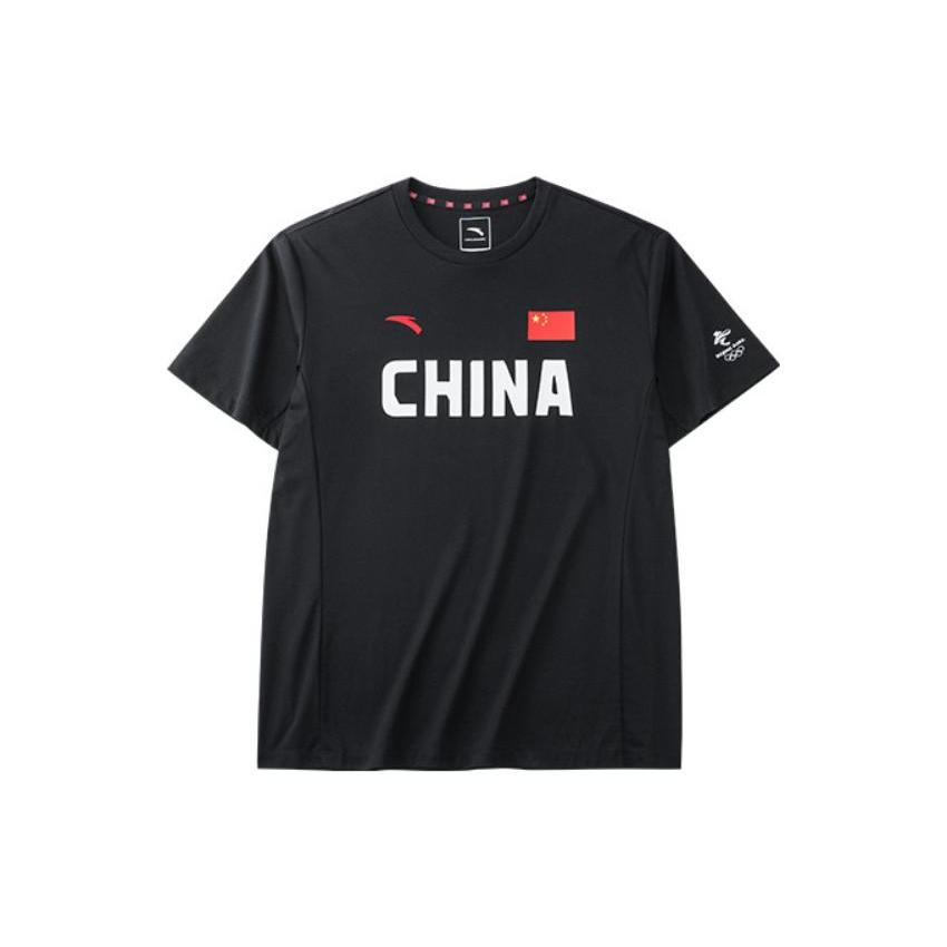 ANTA All weather T Shirts Men's Black Crew Neck Moderate Straight Fit 152220115-1
