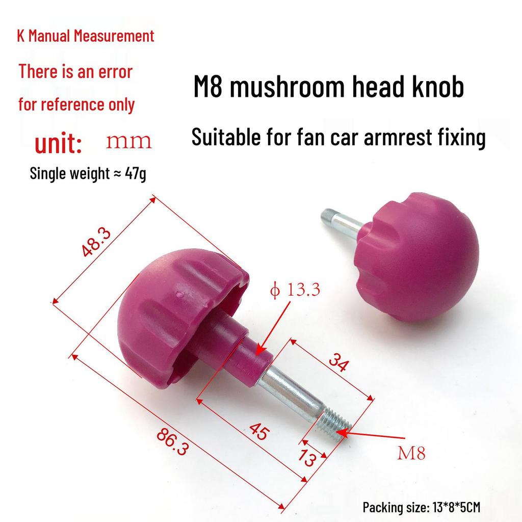 Fan Car M8 Hand-Tightening Bolt with Plastic Knob Handle Screw