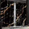 2pcs Black & Gold Marble Curtains – Flowing Gold Pattern for Elegant Home Decor