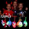 120 ST Halloween Självlysande Halsband Läskiga Glittriga Rekvisita Barn Glittriga Halsband Halloweenfestdekorationer Juldekorationer