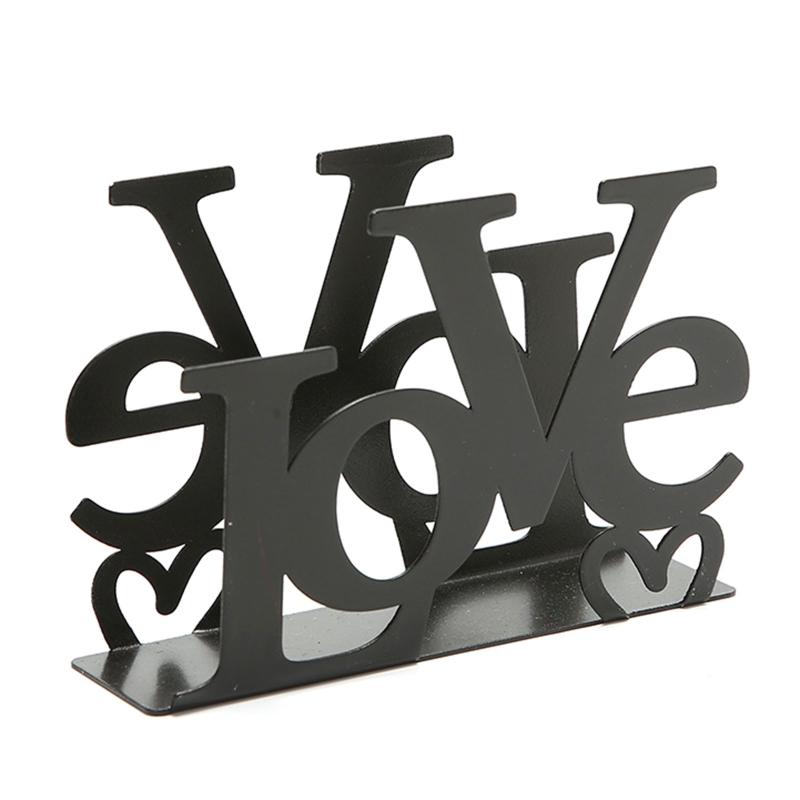 Heart Shaped 3D Tissue Holder Napkin Clamp Dispenser Stand Hollow Ornament