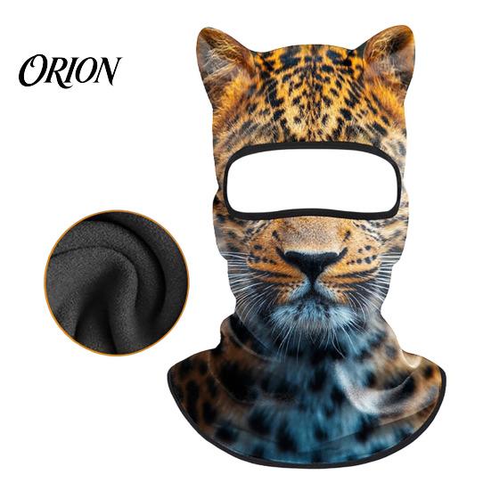 Elastická obličejová maska 3D zvířecí kukla, Větruodolná s plným krytím a ušima, Maska na téma Pes Kočka Liška Tygr Cosplay Ochrana pro Halloween Lyžování Cyklistiku