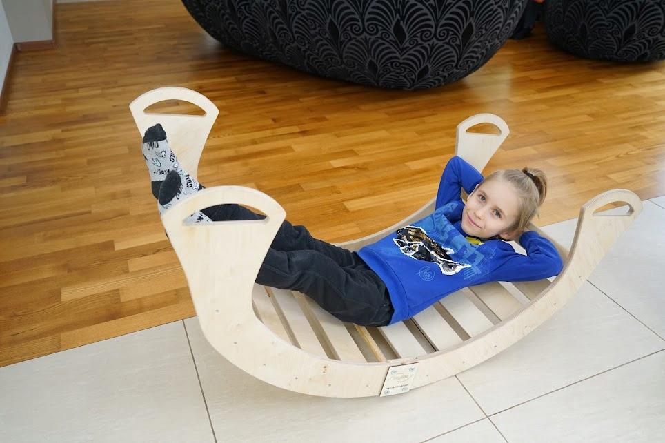 Montessori Wooden Rocker For Children White Solid Polish