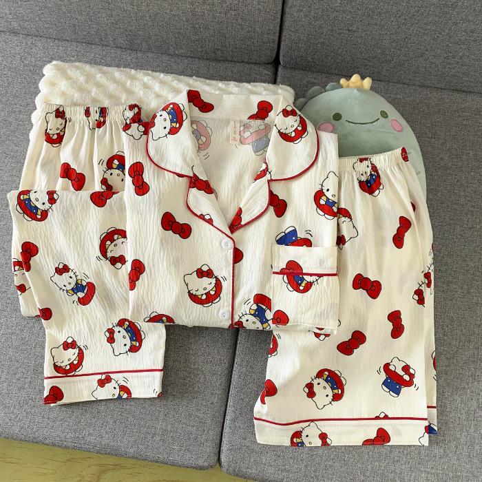 Plus Size Women's Cartoon Pajama Set - Cardigan, Short Sleeve Top & Pants Options - Versatile Home & Outdoor Wear