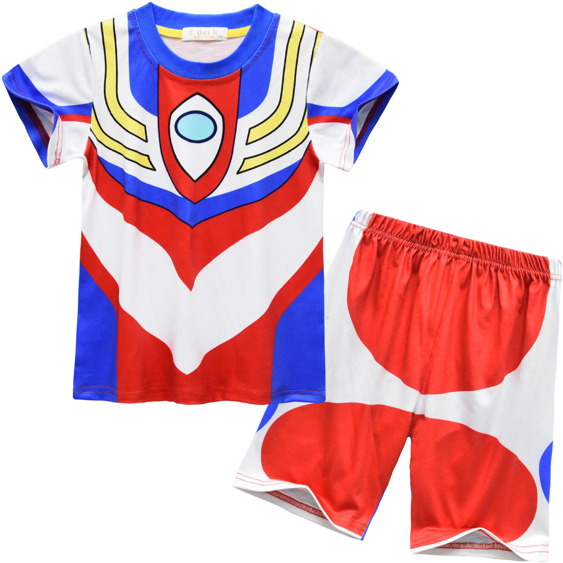 Children S Loungewear, Children S Digital Digital Printing, Short-Sleeved Pajamas And Pants Two-Piece Set 91082 100