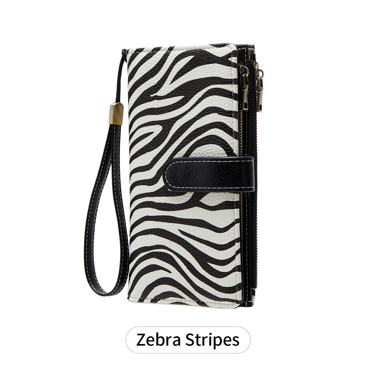 

Women s PU Leather Long Wallet with Wrist Strap, Solid Color Zipper Wallet, Multi Card Holder, Casual Daily Clutch Purse античний білий колір