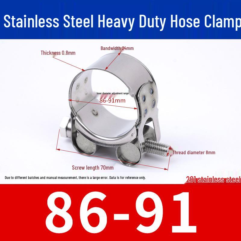 304 Stainless Steel European-Style Heavy-Duty Worm Drive Hose Clamp