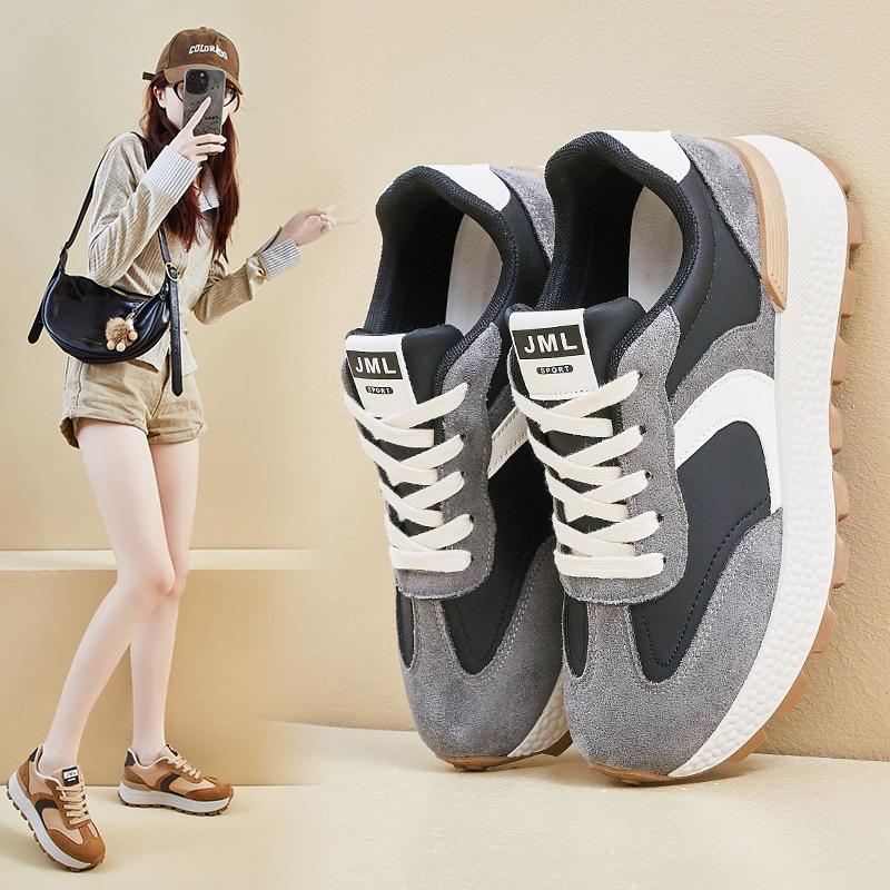 

Мода 2025 Женская обувь Удобное качество Осенние модные кроссовки Нескользящие Износостойкие Повседневная обувь для пары Zapatos De Mujer 35 чёрный