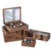 Black Wood Grain Watch and Jewelry Storage Display Box