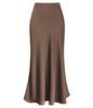 Elegant High-Waist Silky Acetate Fishtail Skirt for Spring and Summer
